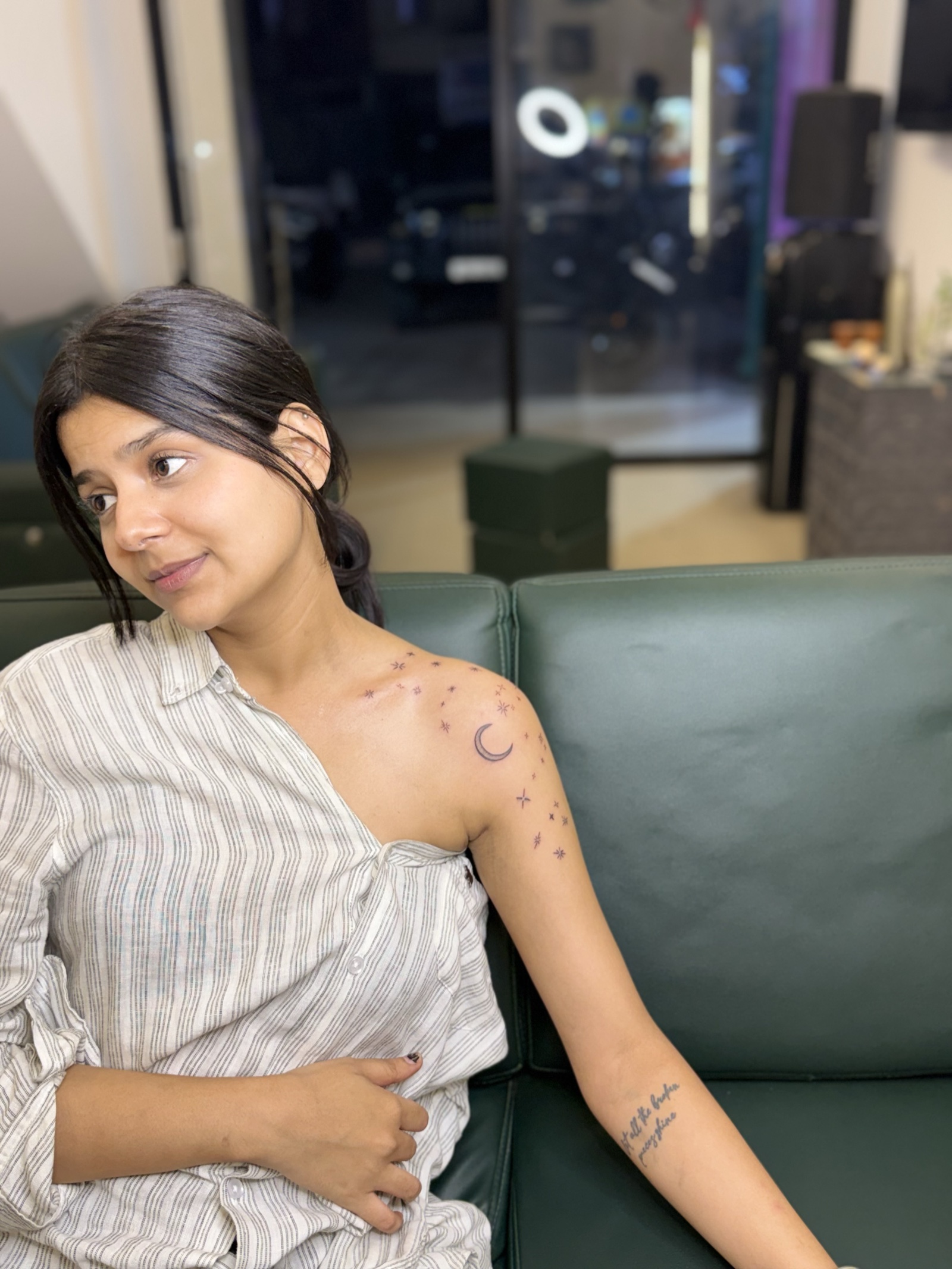 Crescent Moon & Constellation — Custom Tattoo by Chitarkar